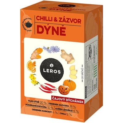 LEROS Čajová chvíľka CHILLI & ZÁZVOR TEKVICA bylinný čaj 20 x 2 g