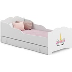 Kobi Детско легло ANNA с принт и чекмедже (140 х 70 см, unicorn)