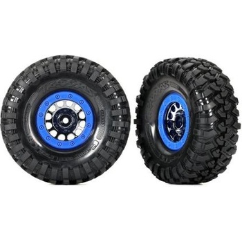 Traxxas колело 1.9", джанта Method 105 Beadlock сатенено черен хром, beadlock син, гума Can