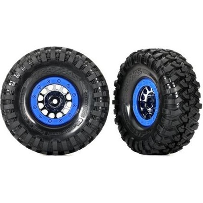 Traxxas колело 1.9", джанта Method 105 Beadlock сатенено черен хром, beadlock син, гума Can