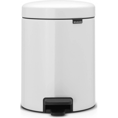 Brabantia Кош за боклук с педал Brabantia NewIcon 649004, 5 л, Леко затваряне, Противоплъзгаща основа, Бял (NewIcon 649004)
