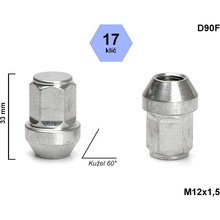 Kolová matice M12x1,5 kužel, zavřená, klíč 17, D90F, výška 33mm