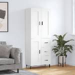 vidaXL Висок шкаф, бял, 69, 5x34x180 см, инженерно дърво (3200017)