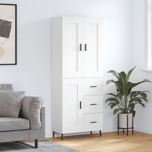 vidaXL Висок шкаф, бял, 69, 5x34x180 см, инженерно дърво (3200017)