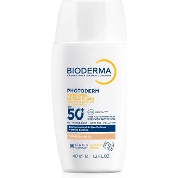 BIODERMA Photoderm XDefense Tinted защитна тонирана течност за лице SPF 50+ цвят 02 Light 40ml