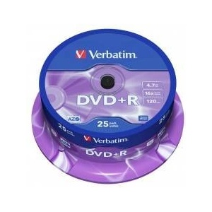 Verbatim DVD+R AZO 4.7GB 16X Matt Silver Surface (25 pack)