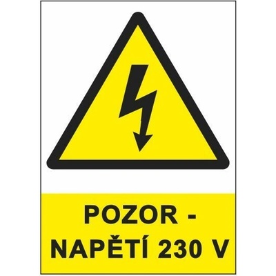 Pozor - napětí 230 V, Fólie A6