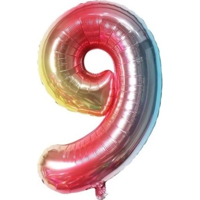 IMPAP Fóliový balónek 80 cm číslice 9 duhový 24227