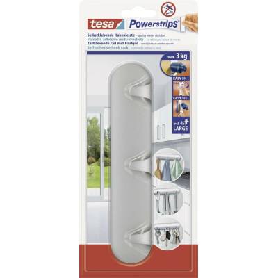 tesa POWERSTRIPS® Lišta s háčky chrom Množství: 1 ks