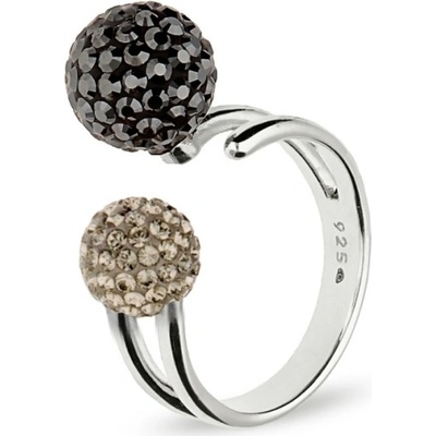 Spark prsten se Swarovski Elements kulička Hematite Black Diamond 8116