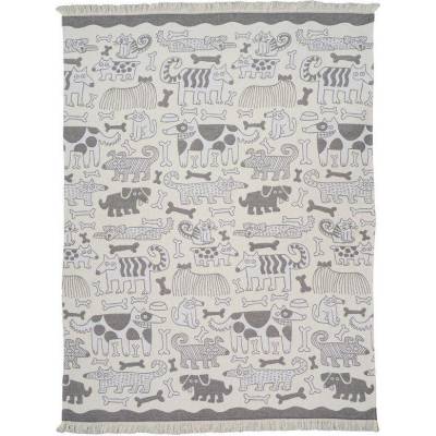 Klippan bavlna deka Dog black white 140x180