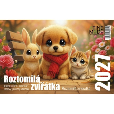 Roztomilá zvířátka, stolní, týdenní, 14 x 21,4 cm 2027