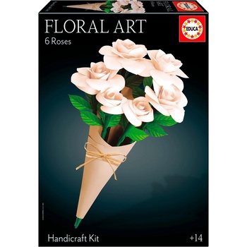 Educa 3D пъзел Educa - Флорално изкуство, Бели рози (EDU20395)