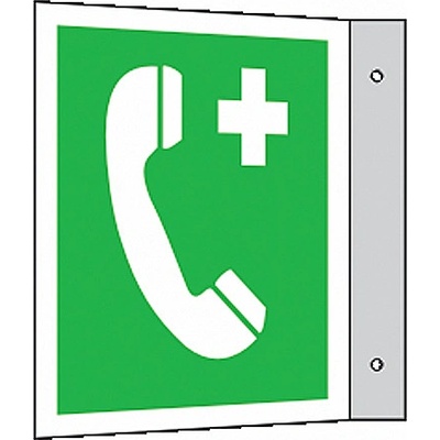 Tabulka praporková – Telefon pro tísňová volání, hliník, 20 × 20 cm 15.9524