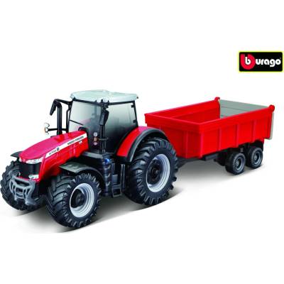 Bburago Farm Traktor New Holland s vlečkou 1:50