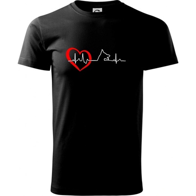 EKG Nemecký ovčiak tričko čierna