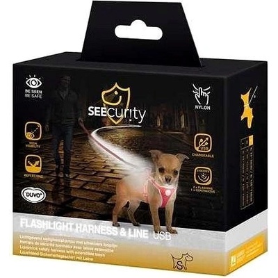 Duvo+ reflexné vodítko s nabíjateľným Led svietiacím postrojom