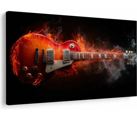 Obraz elektrická gitara v plameňoch