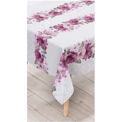 Obrus PVC 99B, metráž, 20 m x 140 cm, ružové kvety s ornamentami, IMPOL TRADE