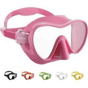 CRESSI Cressi Frameless Diving Mask F1 - Fog-free Glass Lens, Diving Goggles - Ergonomic Silicone Rim, Snorkel Mask - Dry Snorkel & Snorkel Set - Pink - Mask - ZDN284000