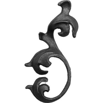 PSG Ozdobný list pre kovaný plot, bránu, zábradlie a mreže 52.023, 180x85 x 4 mm, ľavý