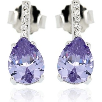 Zlatnictví U Kostela náušnice s fialovým kamenem 309293224