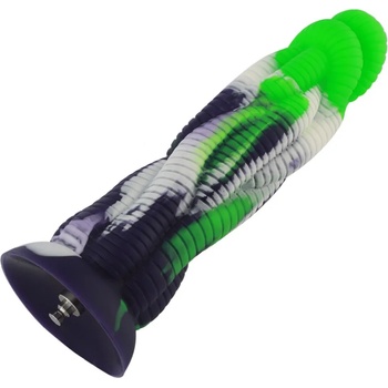 Image 1 of HISMITH HSA114 Silicone Dildo KlicLok 9.45" Green-Black-White