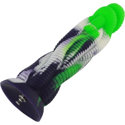 HISMITH HSA114 Silicone Dildo KlicLok 9.45" Green-Black-White