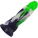 HISMITH HSA114 Silicone Dildo KlicLok 9.45" Green-Black-White