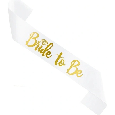 Šerpa Bride to be bílá se zlatým nápisem – Zboží Dáma