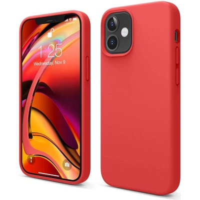 elago Soft Silicone Case - силиконов (TPU) калъф за iPhone 12 mini (червен)