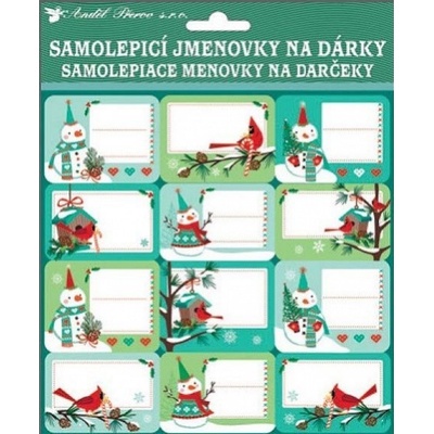 Anděl Samolepicí jmenovky na dárky - s glitry - 24 ks - 10508 – Zboží Mobilmania