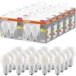 OSRAM BASE CLASSIC A GLFR 60 LED lamp with E27 base - 6.5W - 806lm - 2700K - warm white light - 20 pack - 4099854064081
