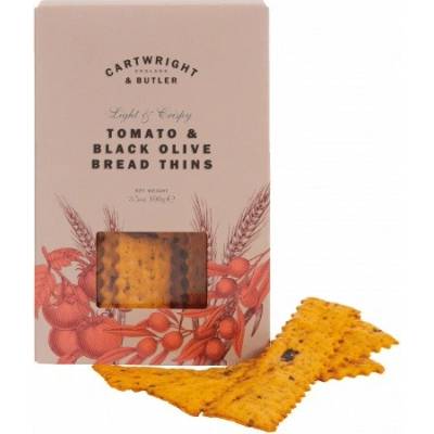 Cartwright & Butler Tomato & Black Olive Bread Thins Slané krekry se sušenými rajčaty a olivami 100 g