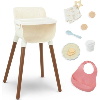 LullaBaby Stolička jedálenská pre bábiky s doplnkami