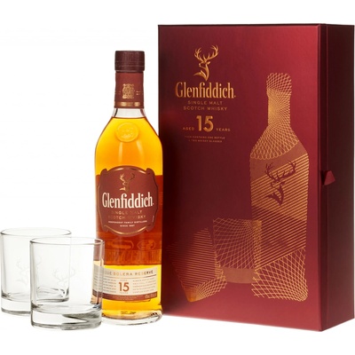 Glenfiddich 15y 40% 0,7 l (darčekové balenie 2 poháre)