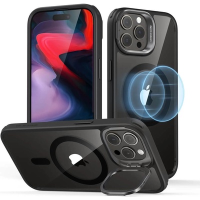 ESR Classic Kickstand HaloLock MagSafe Case - хибриден кейс с висока степен на защита с MagSafe за iPhone 15 Pro Max (черен-прозрачен)