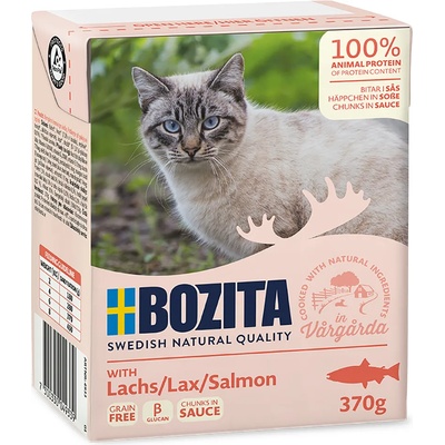 Bozita 24x370г със сьомга Bozita месни хапки сос храна за котки