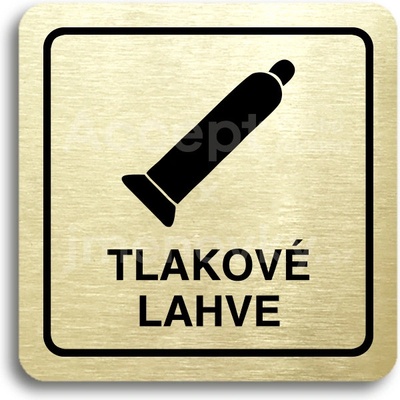 ACCEPT Piktogram tlakové lahve - zlatá tabulka - černý tisk