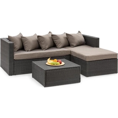 Blumfeldt Theia Lounge Set, záhradná sedacia súprava, rohový gauč, stolček, 5 vankúšov, čierna (GDMC5-Theia Lounge)