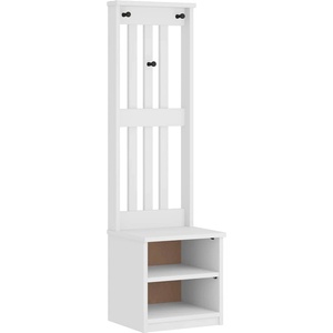 vidaXL L Дърво за антре SANDNES бяло 45x40x159, 5 cm (4010480)