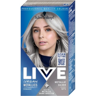 Schwarzkopf Live Urban Metallics U71 Metalická Strieborná