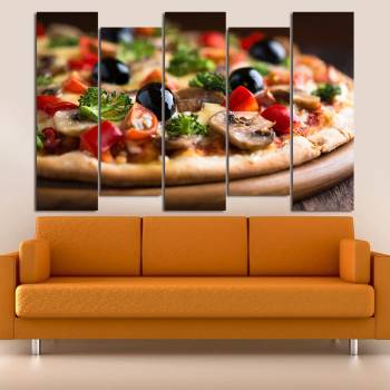 Vivid Home Декоративни панели Vivid Home от 5 части, Храна, PVC, 110x65 см, 3-та Форма №0900