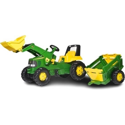 Rolly Toys Šliapací traktor Rolly Junior John Deere s nakladačom a vlečkou