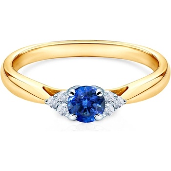 SAVICKI Годежен пръстен Savicki: двуцветно злато, син сапфир