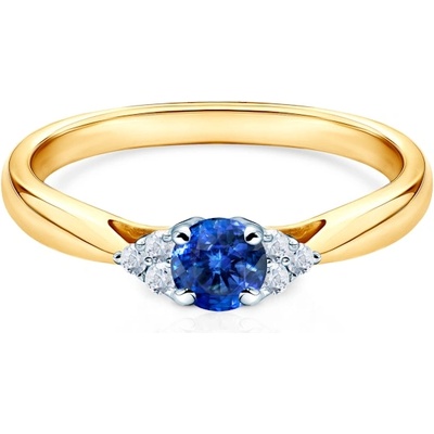 SAVICKI Годежен пръстен Savicki: двуцветно злато, син сапфир
