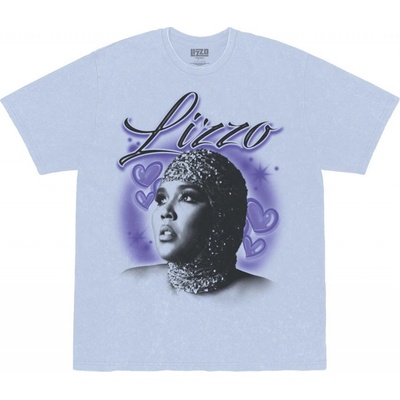 Lizzo tričko Special Hearts Airbrush modré