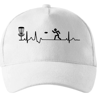 EKG disc golf so zahnutým šiltom a látkovou sponou Biela
