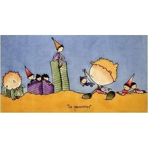 HDupont Silk Scarf Boy With Puppets 60 x 40 cm (S4639)