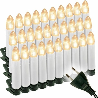 Nexos Vánoční svíčky 30 LED zelený kabel teple bílé
